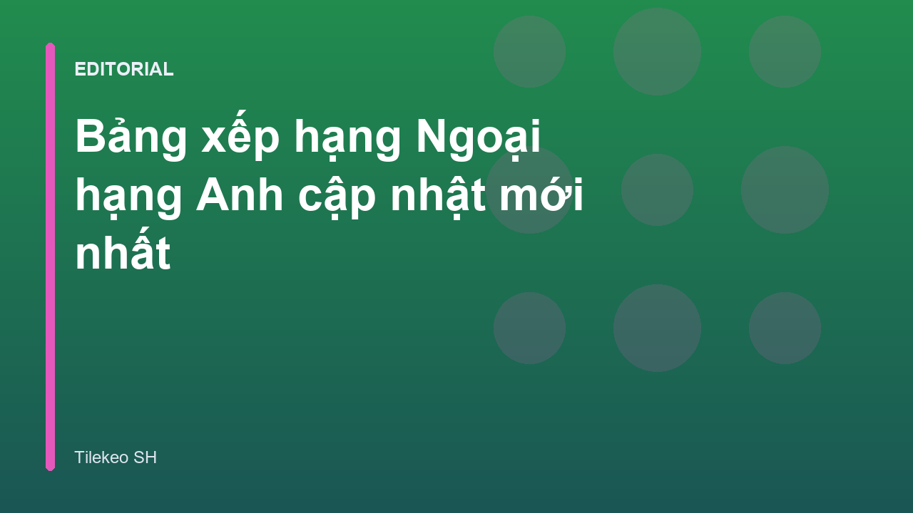Bảng xếp hạng bóng đá Ngoại hạng Anh